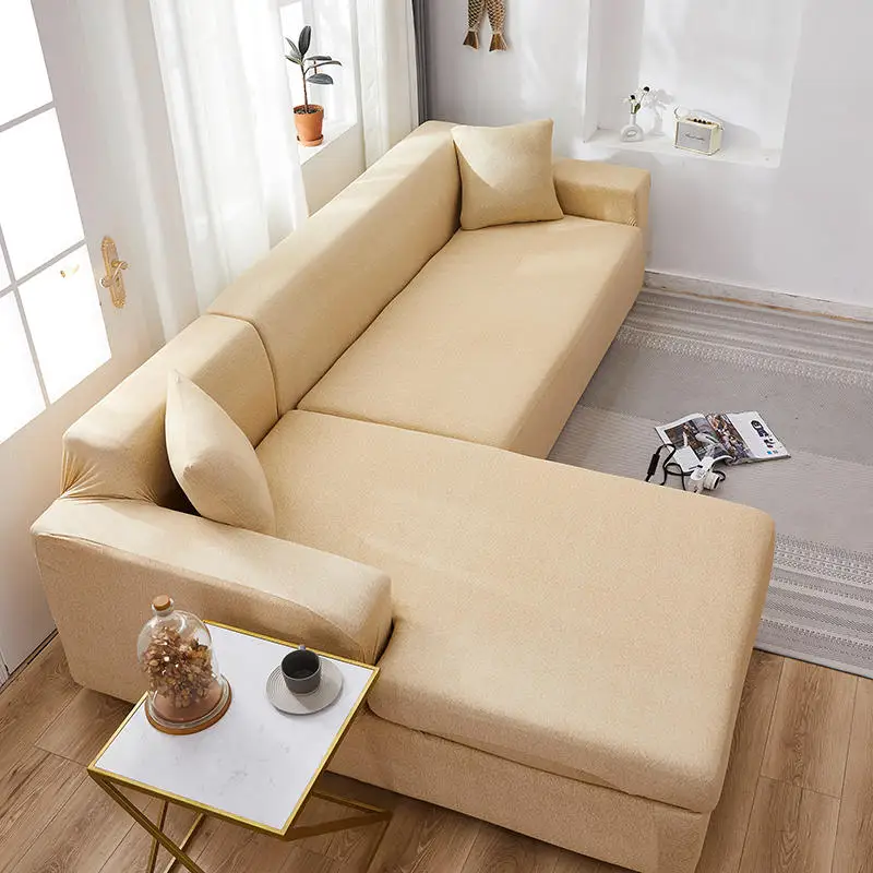 

Yaapeet L Shape Elastic Stretchable Solid Color Sofa Seat Covers Elastic Corner For Living Room Armchair Slipcovers High Quality