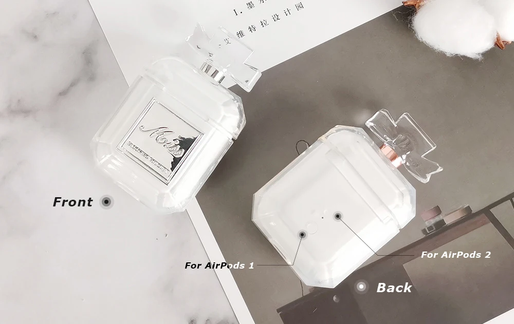 Силиконовый чехол, флакон духов, два цвета, для Airpods 2 1, защитный чехол для наушников, роскошный противоударный и прозрачный мягкий чехол из ТПУ