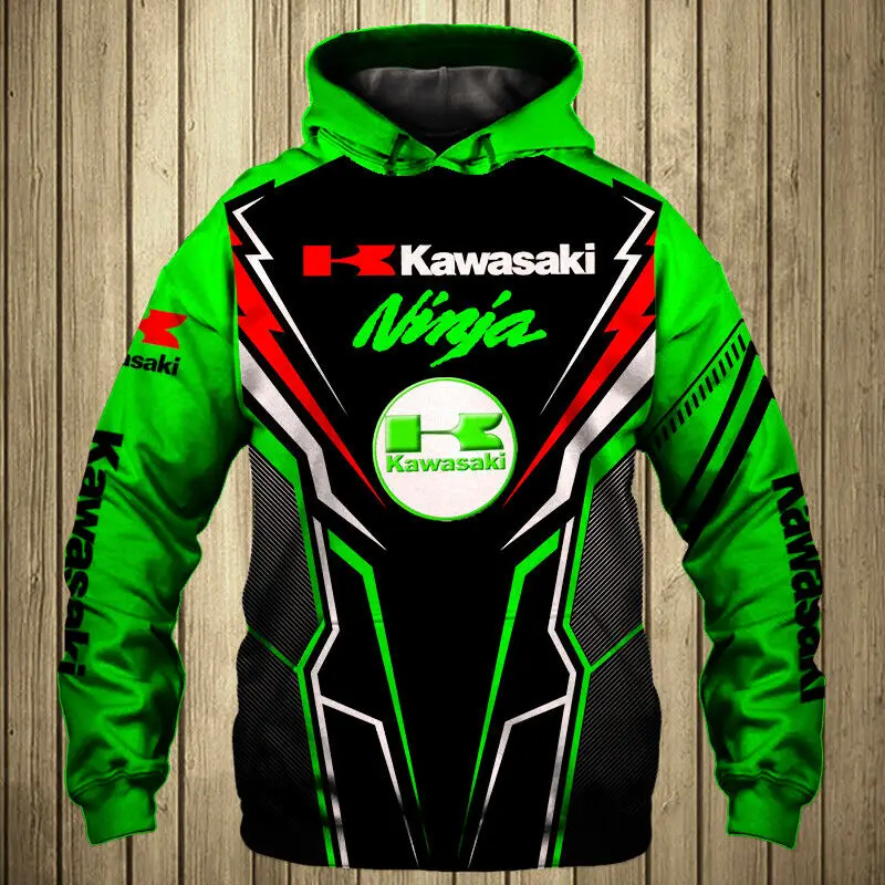 

New Kawasaki Men Hoodie Casual Fashion Jacket 3D Printing Sweatshirt Trend High Quality Pullover Street Harajuku Clothing