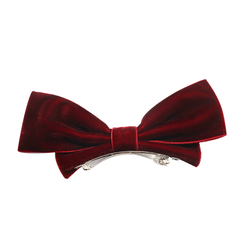 

[Xwen] 2021 New Half Piece Bow Hairpin Small Female Velvet Clip Korean Headdress Red Side Clip Fashion Hair Accessories OH1950