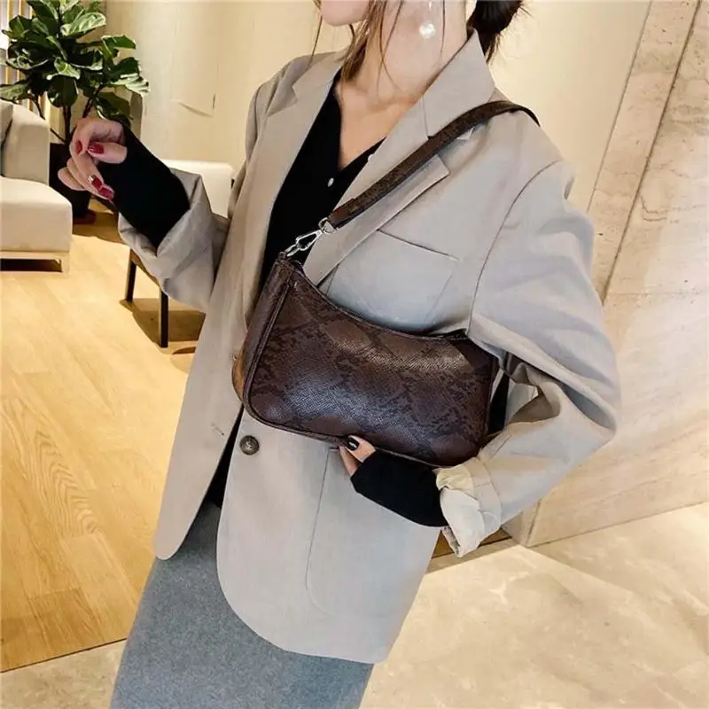 Сумка в стиле ретро для женщин, модная сумка-тоут, женская маленькая сумка из змеиной кожи, сумка для покупок на плечо, сумка-тоут