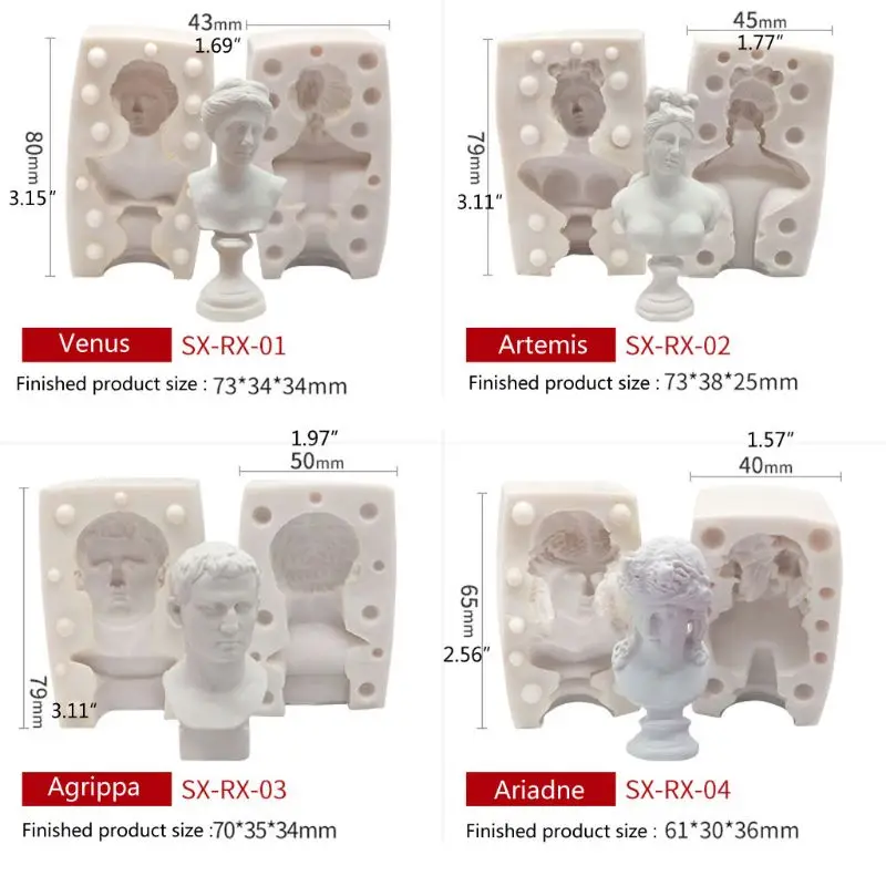 

Great Artists Figures Mini Size Venus Head Plaster Cast Silicone Mold Resin Casting Portrait Painting Mold Art Crafts