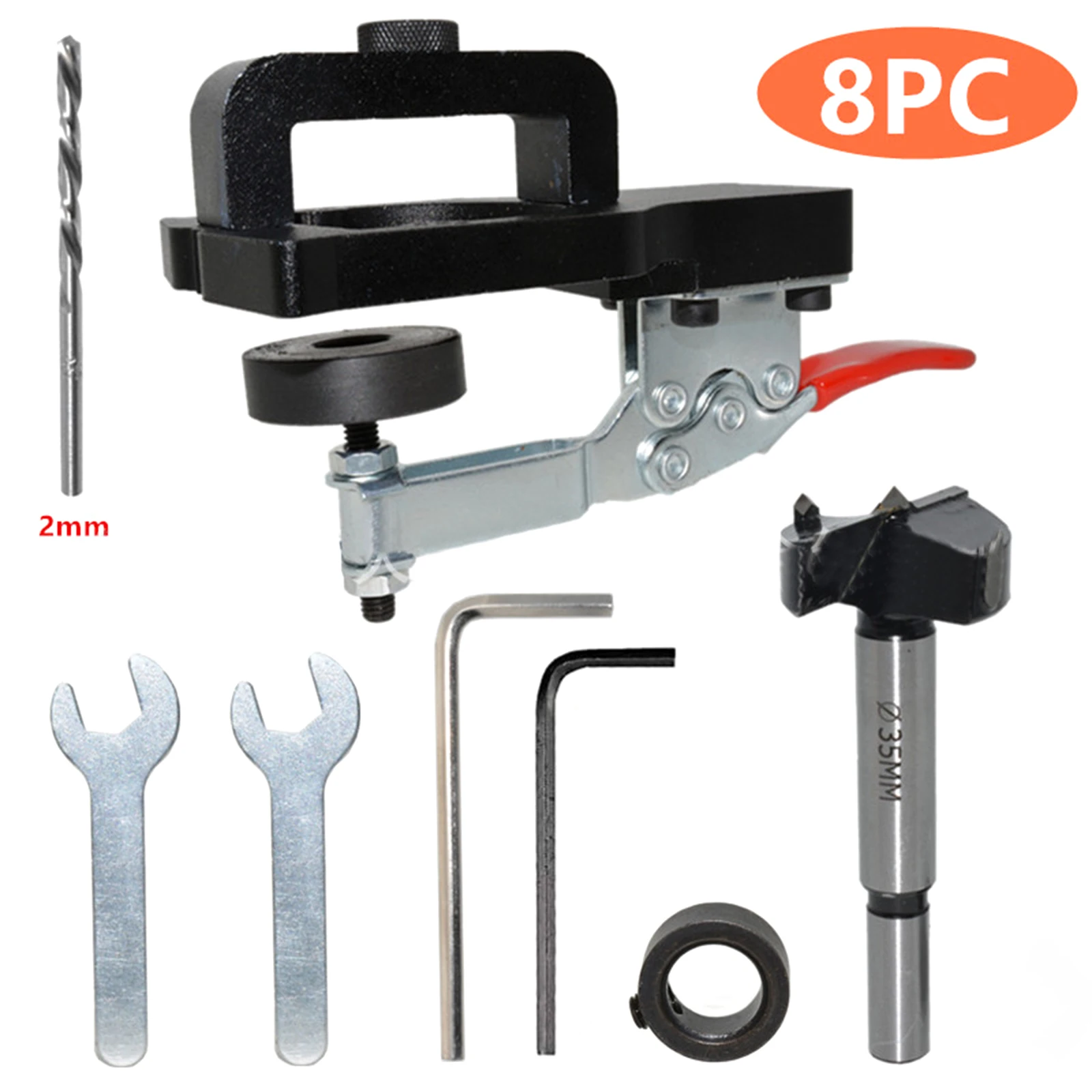 

5pcs Woodworking Hinged Hole Positioner Adjustable Margin Door Cabinets Puncher Template Punch Hole Locator Tool
