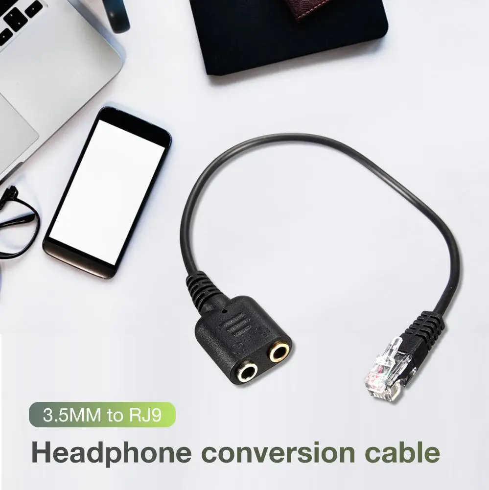 Двойной кабель 3 5 мм к RJ9 компьютерная гарнитура для ПК адаптер наушников и