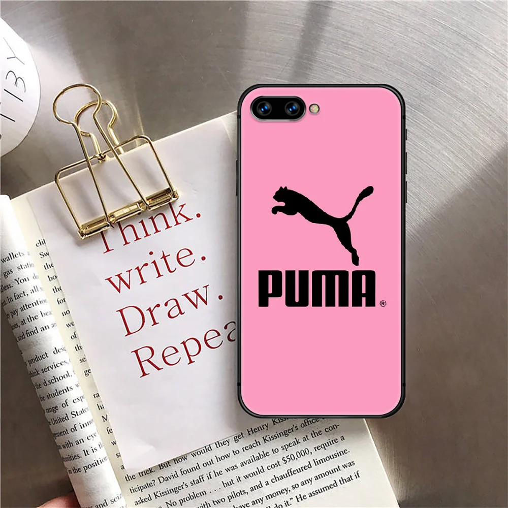 

Fashion Puma sport brand Phone Case Cover For Huawei Honor Nova 5T 7I 8A 8X 8 9X 9 10 10I 20 30 Pro Lite Black Coque Luxury