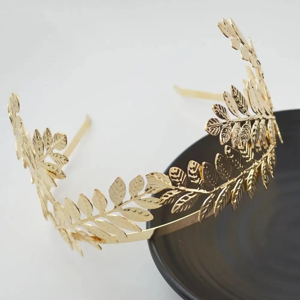 

Greek Goddess Headdress Bride Olive Crown Crown Headdress Gold Foil Branch Headdress Roman Wedding Jewelry Accessories