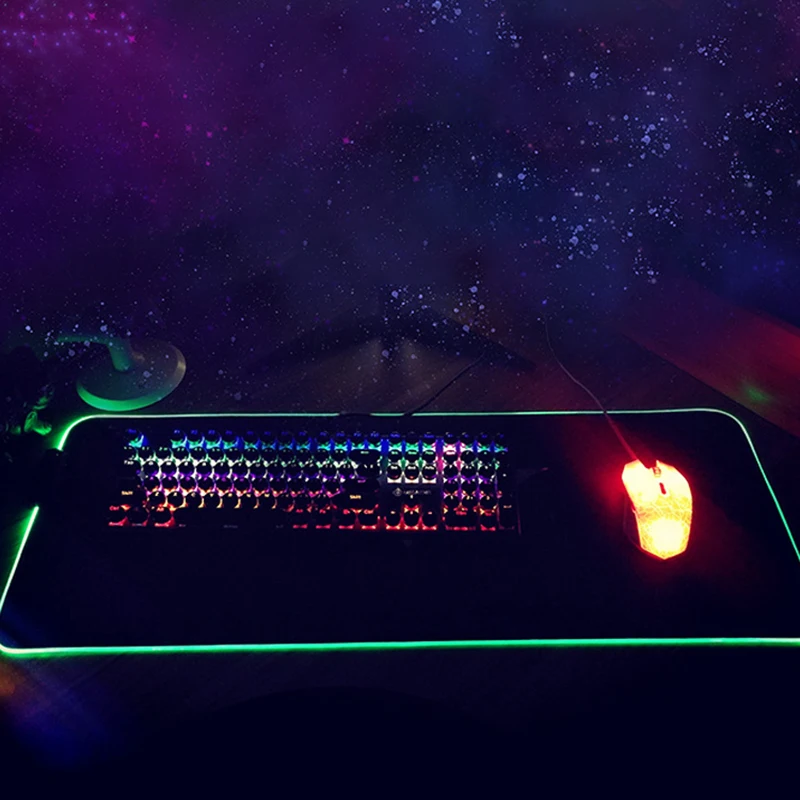 RGB светящийся игровой коврик для мыши цветной Большой USB светодиодный