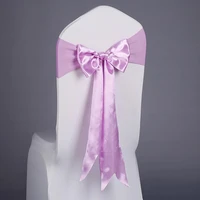 1pcs wedding decoration chair back bowknot silk ribbon satin sashes for birthday party hotel event banquet dinner decor
