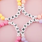 Makersland крупные ювелирные изделия Радужная любовь кулон для маленьких девочек регулируемые веревочные браслеты детские шармы бусины милый дизайн подарки