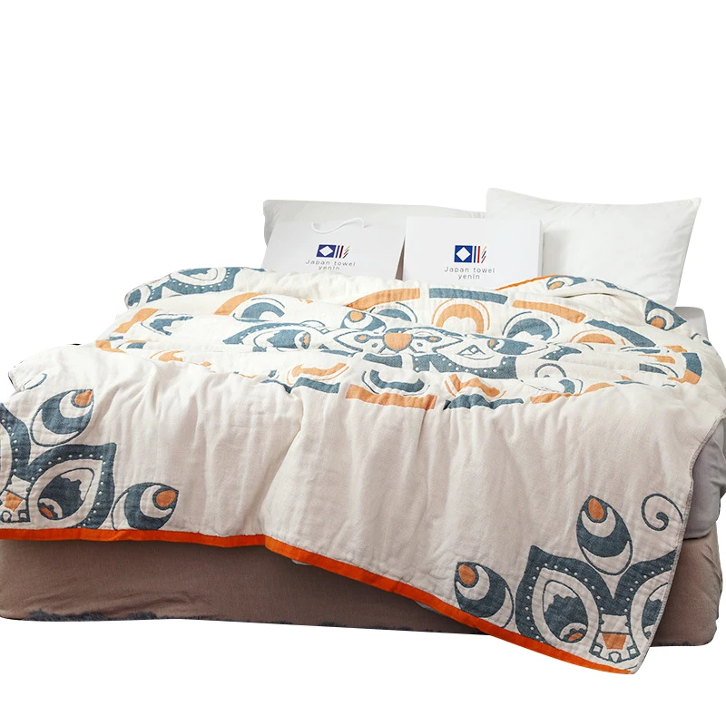 

Cotton Summer Japanese 6-layer Towel Quilt Siesta Blanket Adult Air-conditioning Cover Quilt for Students with Soft Cotton Quilt