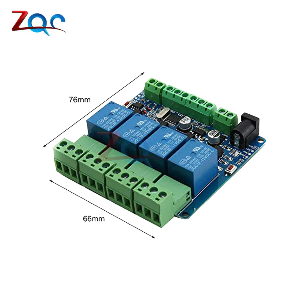 4 Канальный Релейный Модуль Modbus Rtu 12 В переключатель входа/выхода RS485/TTL реле