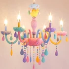 Подвесной светильник для детской комнаты, с яркими кристаллами, светильник цвета макарон, подвесной светильник