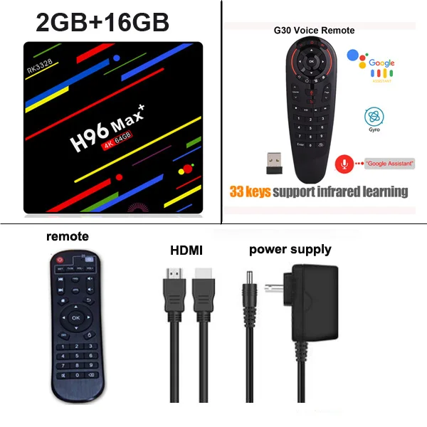 H96 MAX Plus Smart Android 9,0 ТВ приставка 4 Гб ОЗУ 32 Гб 64 Гб ПЗУ Rockchip RK3328 H.265 USB3.0 BT4.0 2,4G 5G Wifi 4K ТВ приставка - Цвет: 2G 16G G30