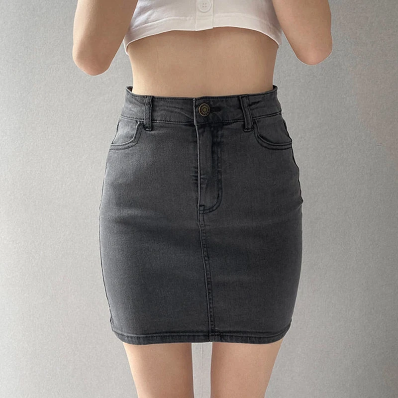 Женская летняя джинсовая юбка-карандаш с высокой талией размеры до XL - купить по