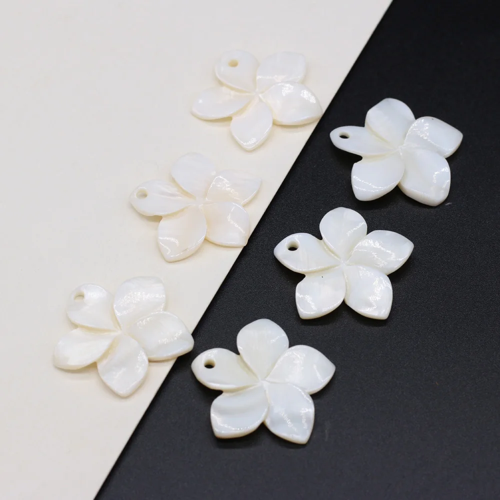 10PCS Natural Freshwater Pendant White Shell Flower Loose Beads Charms for Jewelry Making DIY Necklace Earrings Accessory | Украшения и