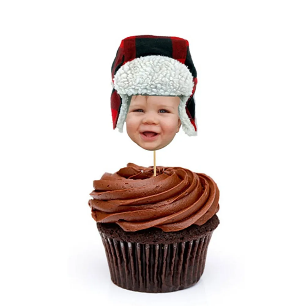 Пользовательские фото топперы для кексов персонализированные вечеринок