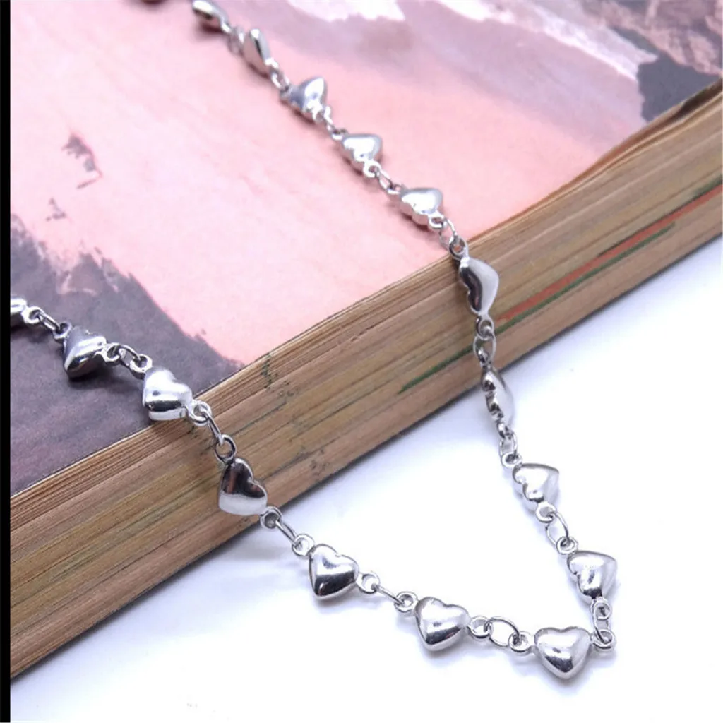 Браслет на щиколотке из нержавеющей стали с сердечком браслет аксессуары для