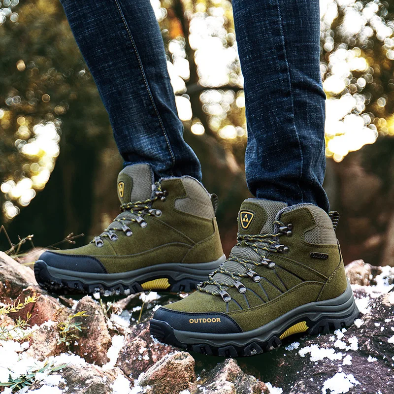 Зимняя обувь мужские ботинки теплые зимние на меху кроссовки Военная ботильоны