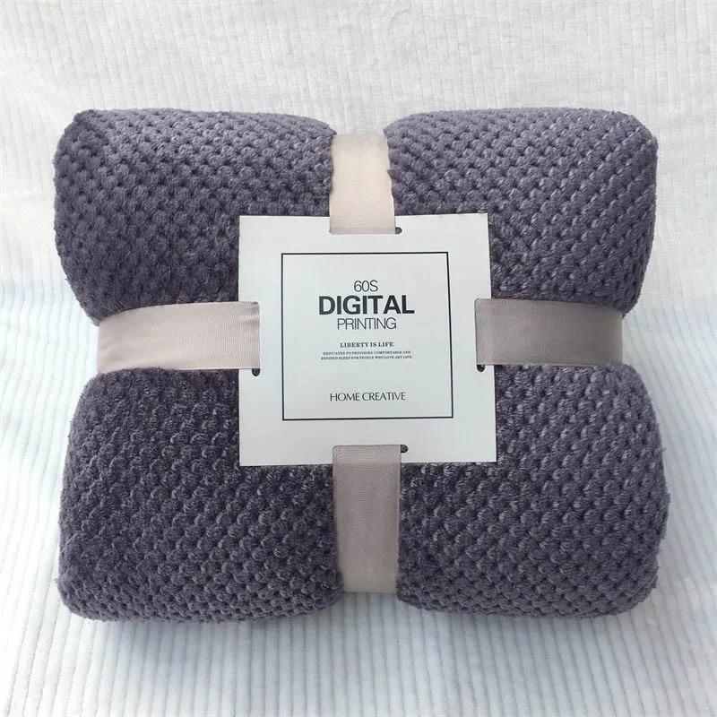 Purple Однотонное фланелевое одеяло, плюшевая кровать, шезлонг, покрывало из кораллового флиса, покрывало для дивана - Цвет: Purple