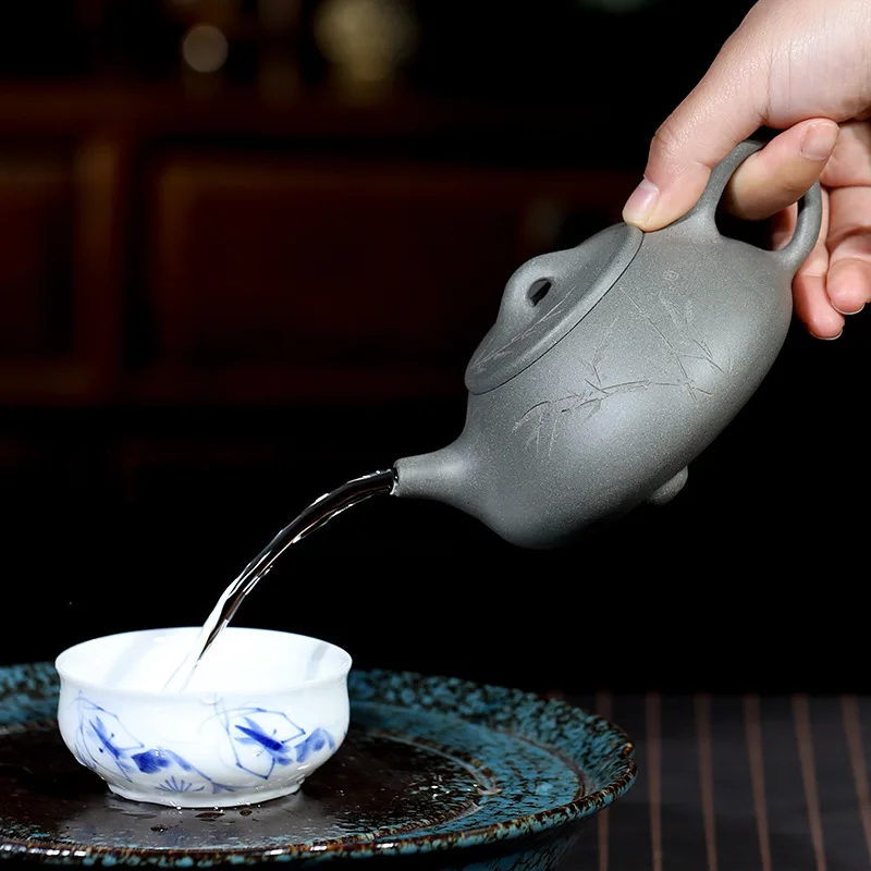 Yixing темно красный эмалированный керамический чайник подарок сырая руда старая