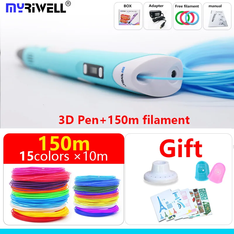 Myriwell 3 d ручка 3d Ручка RP 100B 1,75 мм pla нить светодиодный дисплей Модель инструмент для рисования подарок на день рождения Рождественские подарки 3d Ручка