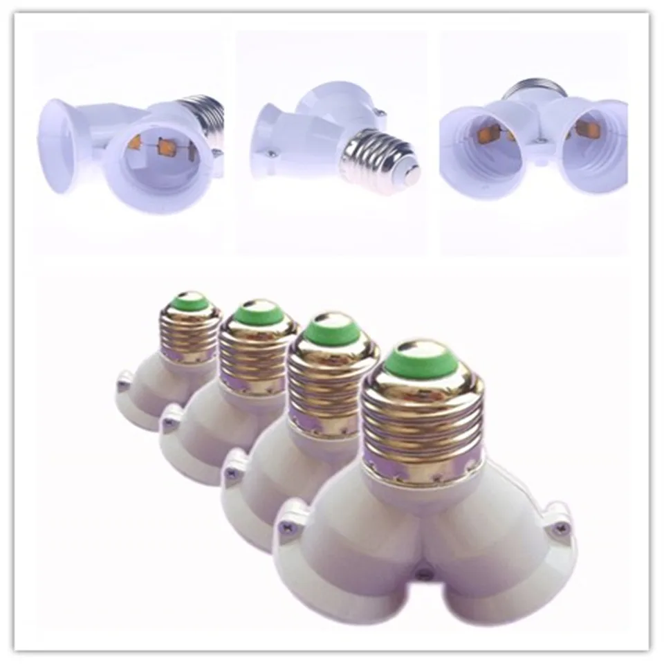 

E27 1 To 2 Led Light Lamp Bulb Lamp Holder Split Splitter Base Socket 220v