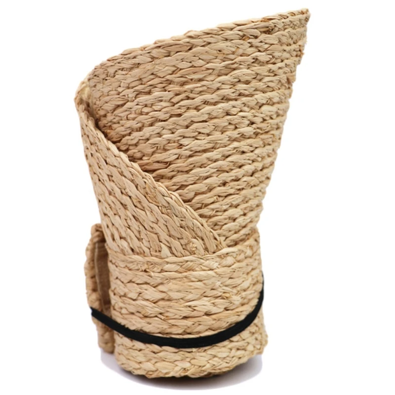

Women Woven Straw Open Top Sun Hat Foldable Roll-up Wide Brim Beach Baseball Cap