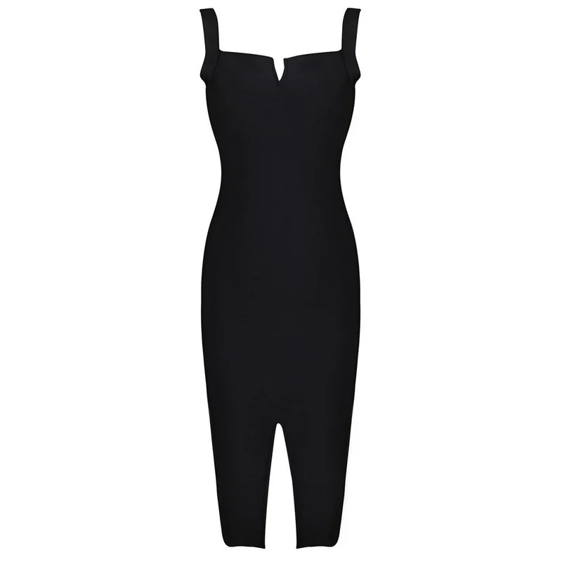 

Hot selling women's suspender small V-neck open back slim bandage dress