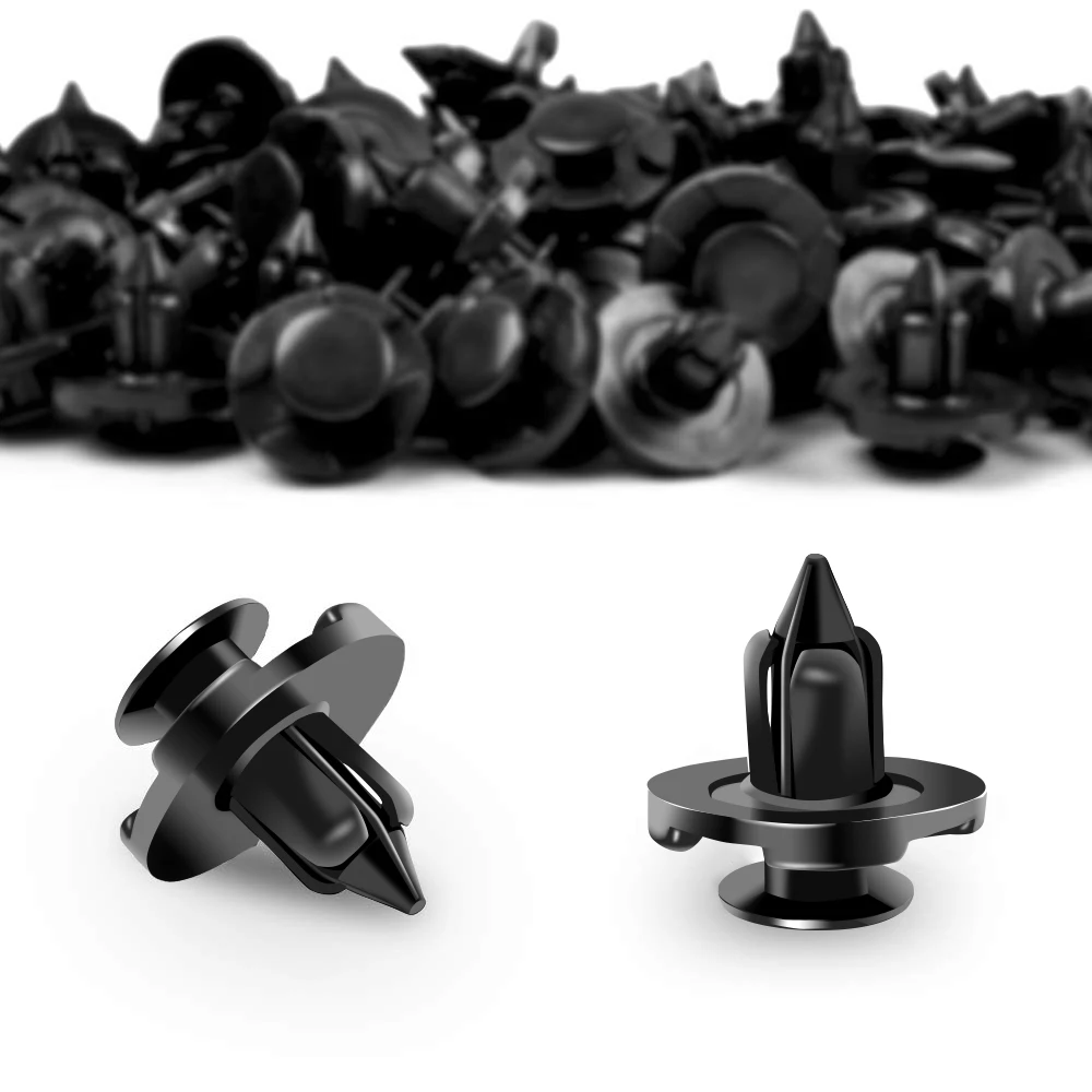 

100PCS Push Type Retainer Clips 8mm Fender Liner Clips for Nissan Infiniti Trim Rivet Body Fasteners Replace OEM: 01553-09321