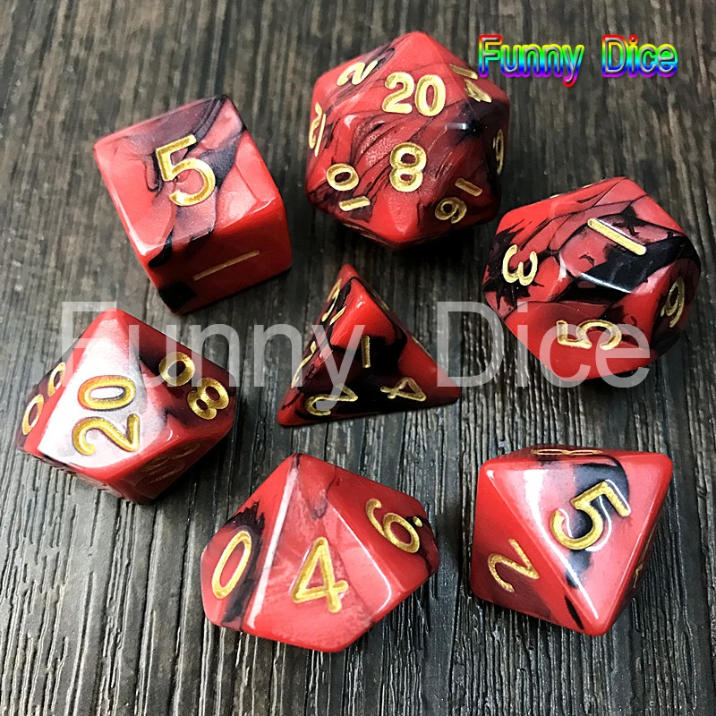 7 шт 2-цветные кости набор с эффектом туманности покер d &amp многогранные rpg игра