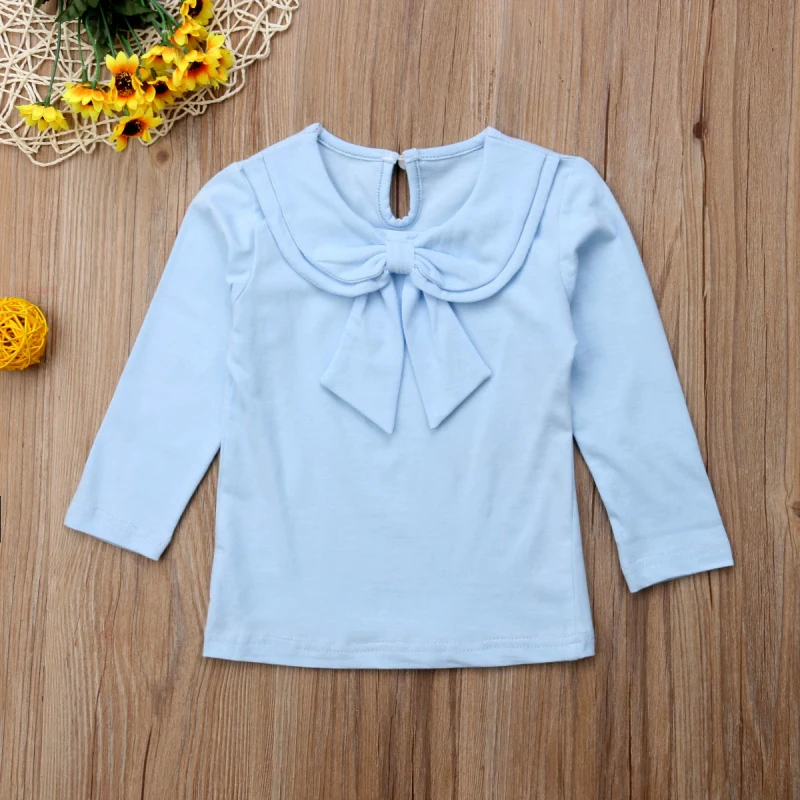 Детские однотонные рубашки Pudcoco для маленьких девочек топы принцесс футболка с