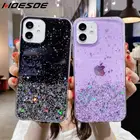 Чехол для iPhone 12 Pro, блестящий силиконовый прозрачный мягкий чехол с эпоксидной смолой для iPhone 11 Pro Max XR X XS 6 8 7 Plus SE 2020