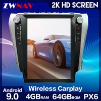 zwnav 64gb tesla style multimedia player android 9 vertical screen gps for toyota camry 2012 2017 gps navigation player