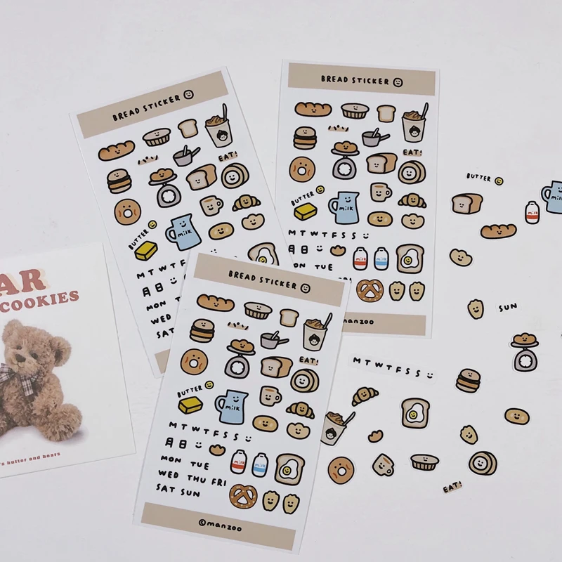 

Cute Mini Stickers Cartoons food Animal Expression Pack Phone Stickers Handbook Material Decorative Sealing Sticker