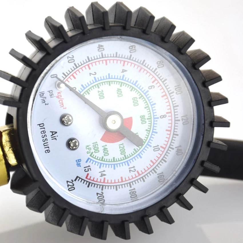 

Tire Pressure Gauge, Heavy Duty 220 PSI Tire Inflator High Precision Tire Pressure Gun with Leakproof Air Hose for Car Truck