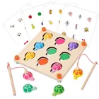 Деревянная Магнитная игрушка для рыбалки, От 3 до 6 лет, Детская развивающая черепаха, игра на память