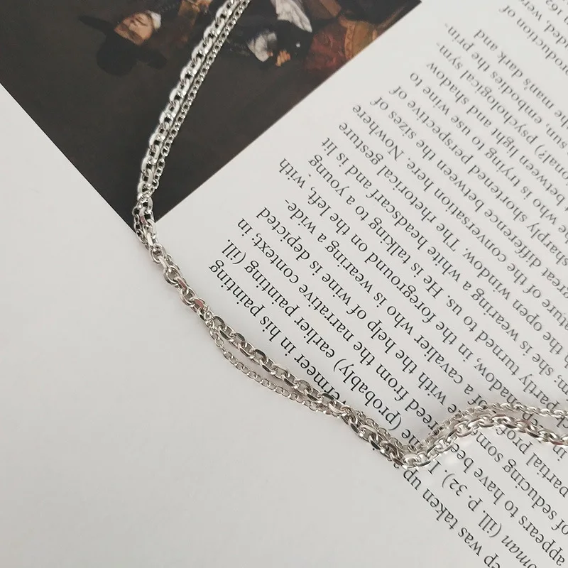 

Silvology Sterling 925 Silver Double Layer Choker Necklace High Quality Cross Chain Womens Necklace 925 Harajuku Style Jewelry
