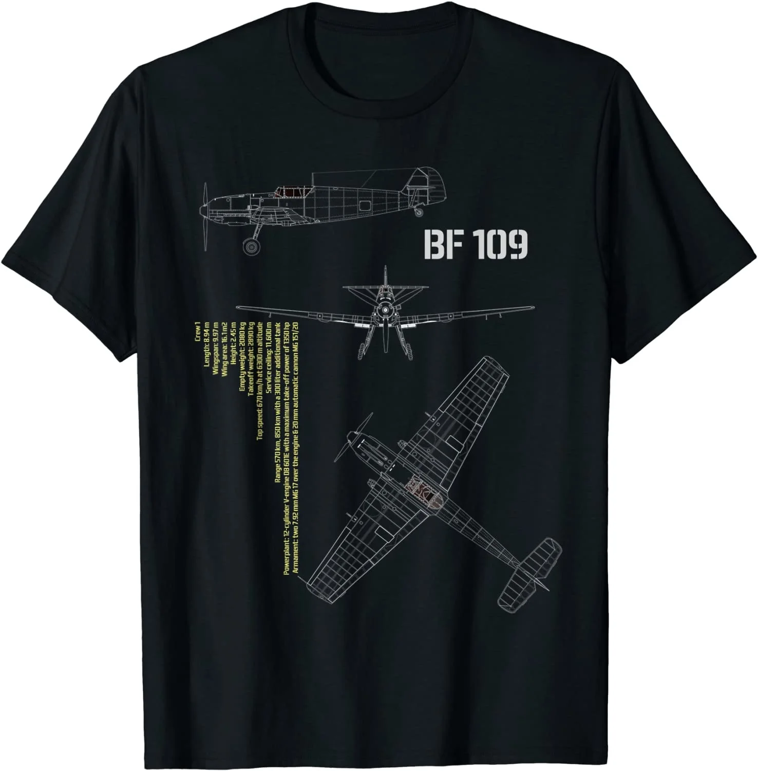 

Футболка с рисунком W rman Aeroplan BF109 Fiter Летняя мужская футболка с подвеской