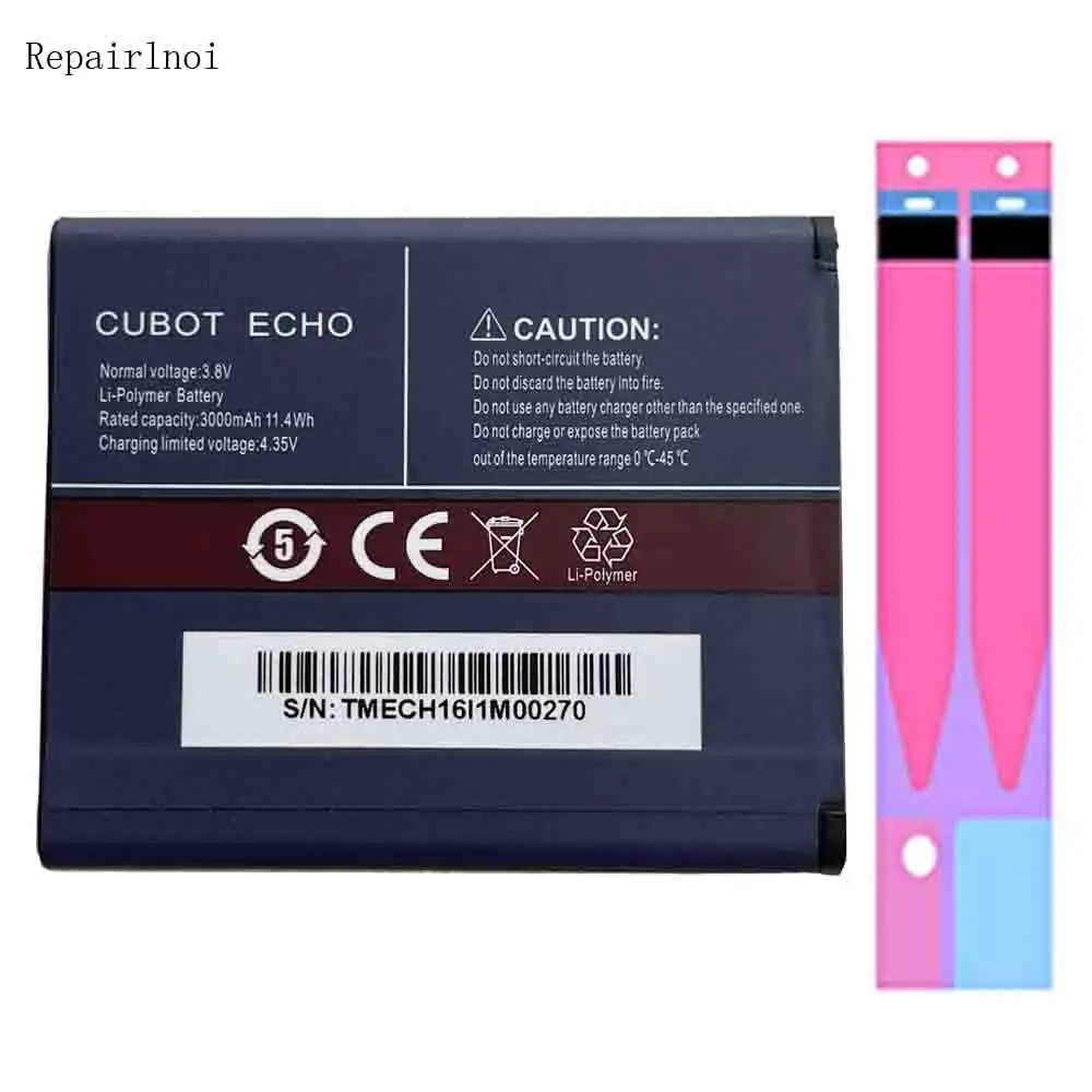 

Мобильный 3,8 в, 100% оригинальный аккумулятор 3000 мАч для Cubot Echo, сменные литий-полимерные аккумуляторы для смартфона
