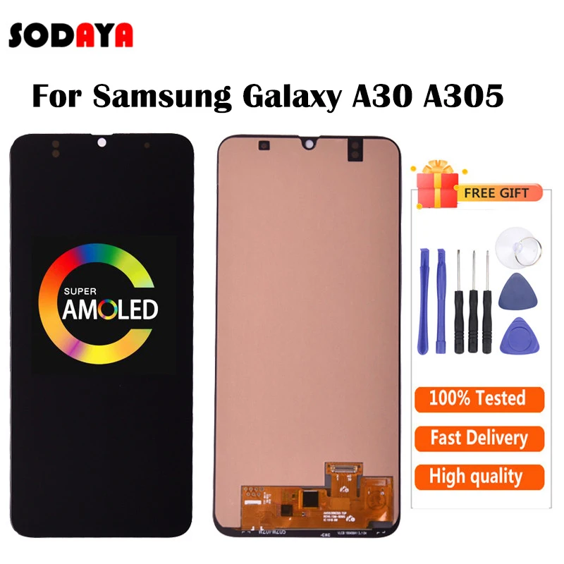 ЖК-дисплей для SAMSUNG GALAXY A30 LCD A305DS A305FN A305G A305GN A305YN с сенсорным экраном дигитайзер в