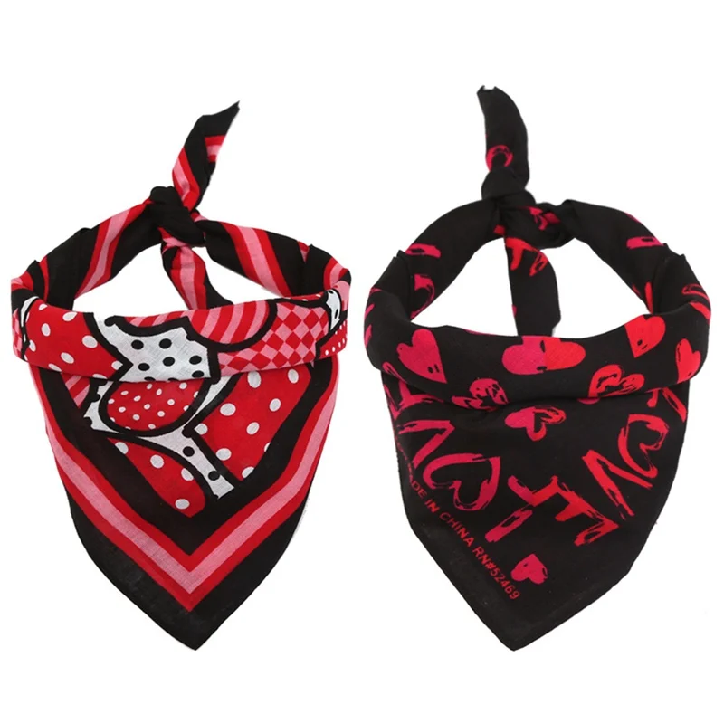 Женский шарф бандана в форме красного сердца нагрудник для собак и кошек