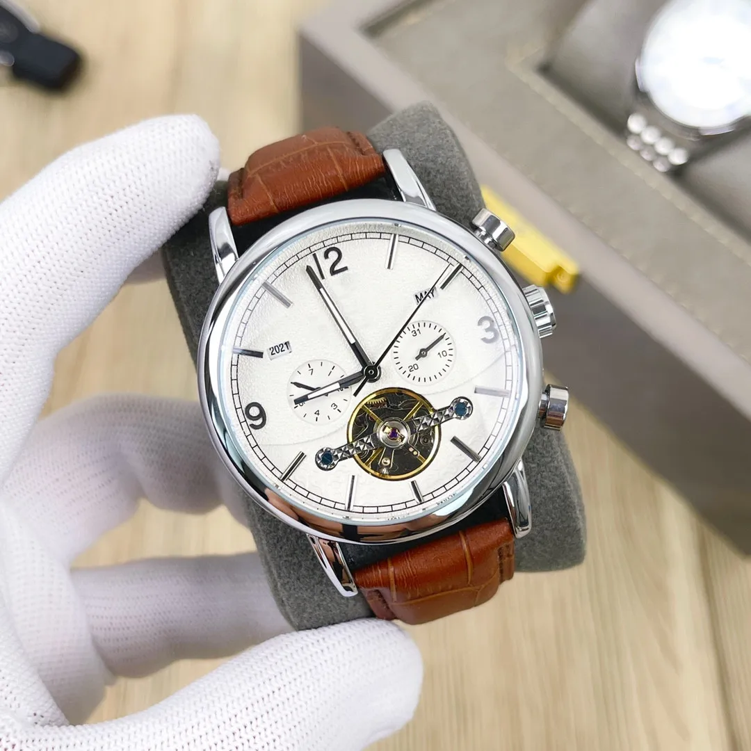 

2021 summer hot style men's round watch mechanical scratch-resistant glass mirror multi-function