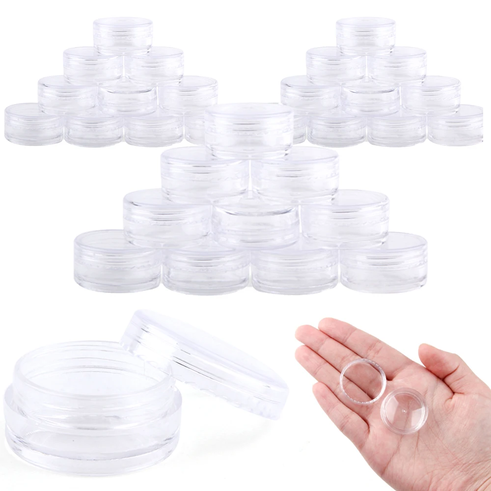 

10/20/30/50Pcs Cosmetics Jars 2.5ML Small Empty Plastic Bottle Refillable Bottles Eyeshadow Makeup Face Cream Jar Pot Container