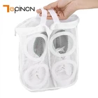 Белый Цвет обувь мыть мешок для стирки в стиральной машине Портативный обувь Организатор Бюстгальтер сумка для стирки белья сумки для хранения сумка для кроссовок