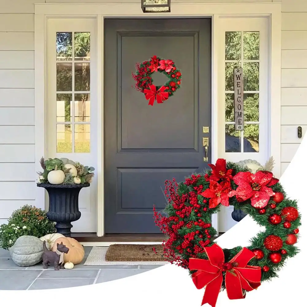 

Beautiful Artificial Garland Easy for Maintenance Elegant Indoor Outdoor Garland Door Wreath Door Garland