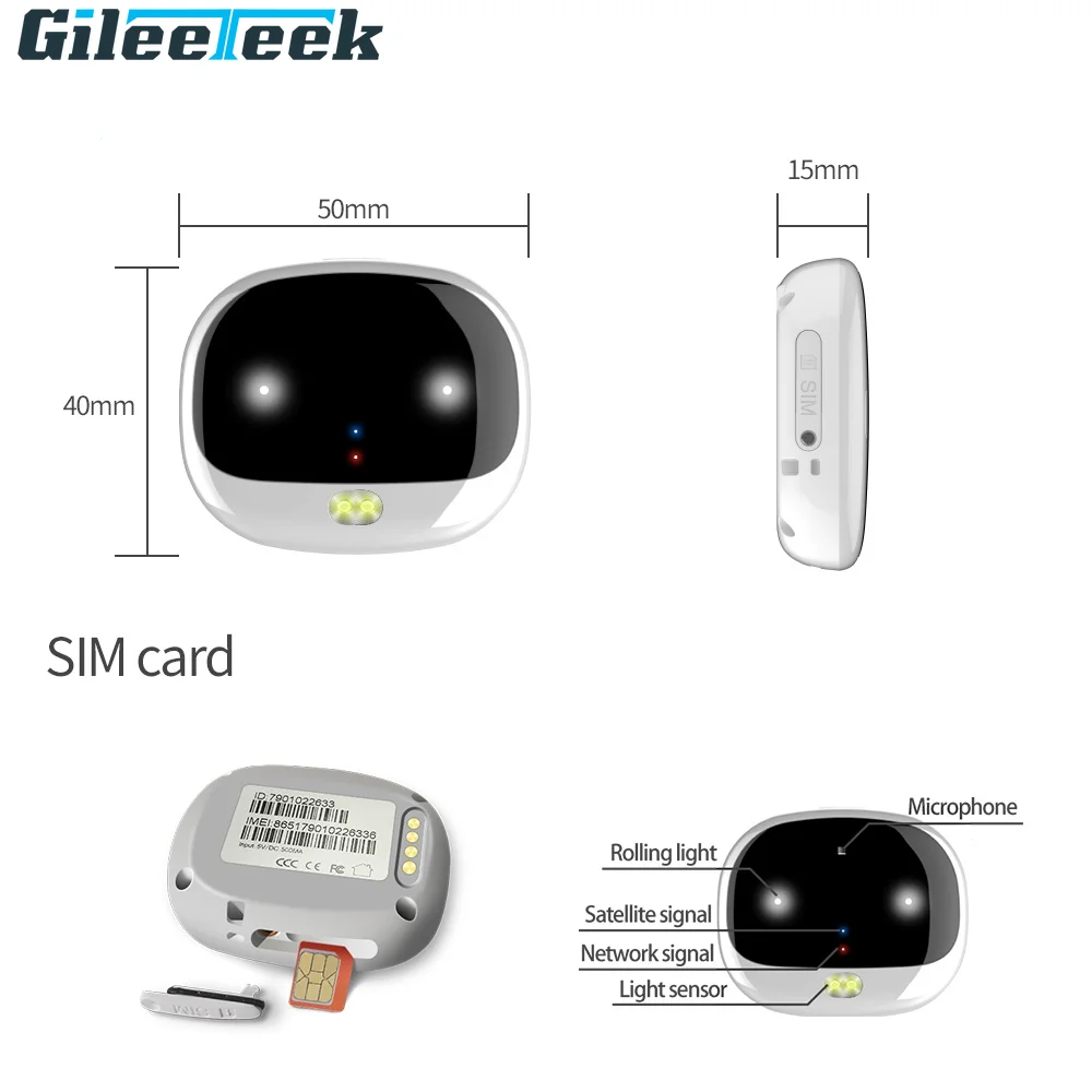 GPS-трекер для домашних животных RF-V47 2G GSM двусторонний разговор SOS аварийная помощь