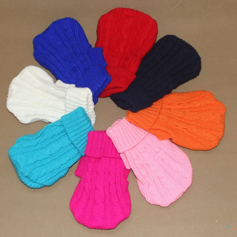 

Pet Dog Cat Warm Clothes Coat Knitted Sweater Pure Color Jacket Vest Costume Chihuahua knitted Pure Shirt Cat Vest Costume