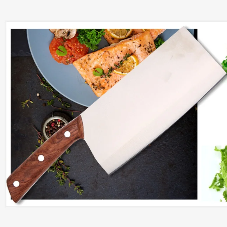 

Meat Cleaver 4Cr13 Stainless Steel Kitchen Knife, Multipurpose Asian Chef Knife for Home and Kitchen with Ergonomic Handle
