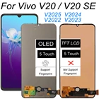 6,44 ''OLED для Vivo V20V20SE, ЖК-дисплей кодирующий преобразователь сенсорного экрана в сборе, замена для VIVO V20 2021, ЖК-дисплей