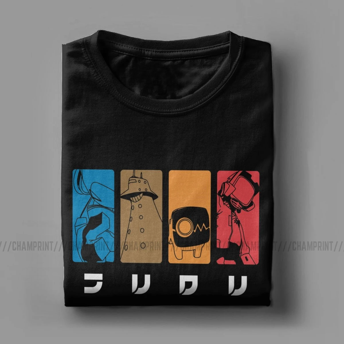 FLCL T-Shirt Men Fooly Cooly Japan Anime Vintage Pure Cotton Tees Round Neck Short Sleeve T Shirt 4XL 5XL Clothing | Мужская одежда